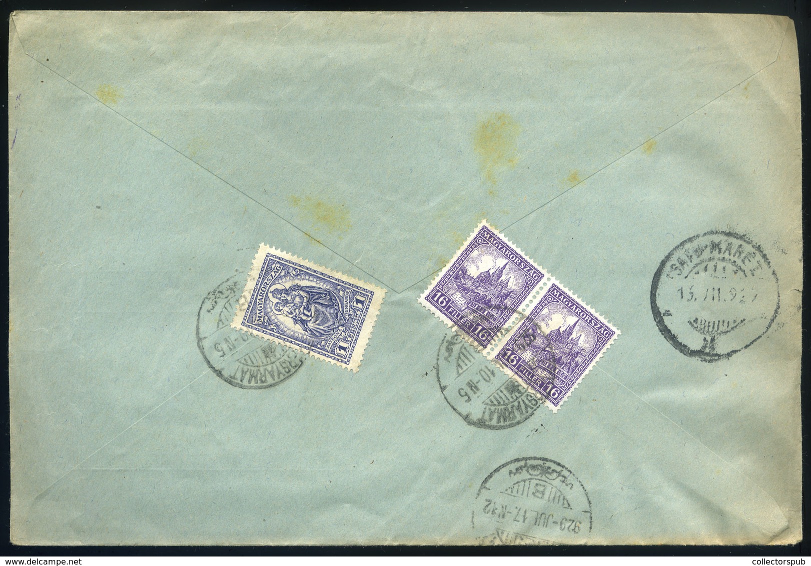 FEHÉRGYARMAT 1929. Romániából Visszaküldött Ajánlott Levél,Stenberg  /  1929 Returned From Romania Reg. Letter - Briefe U. Dokumente