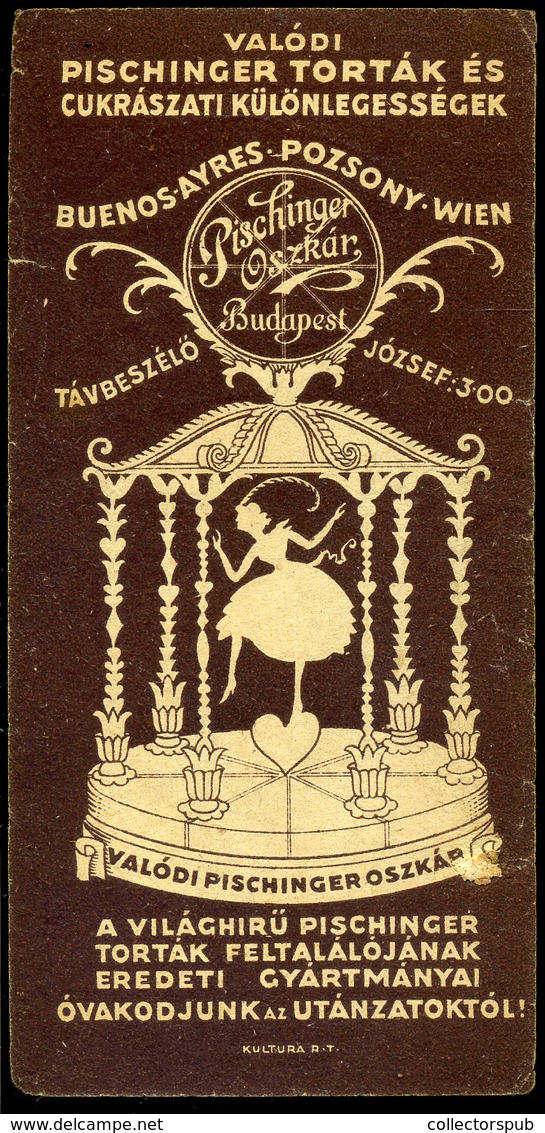 SZÁMOLÓ CÉDULA 1910-20. Cca. Régi Reklám Grafika , Pischinger - Unclassified