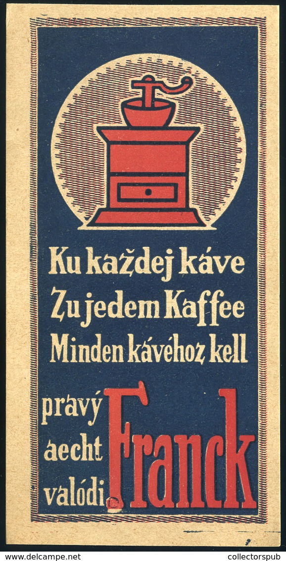 SZÁMOLÓ CÉDULA 1910-20. Cca. Régi Reklám Grafika , Frank , Szlovák - Non Classés