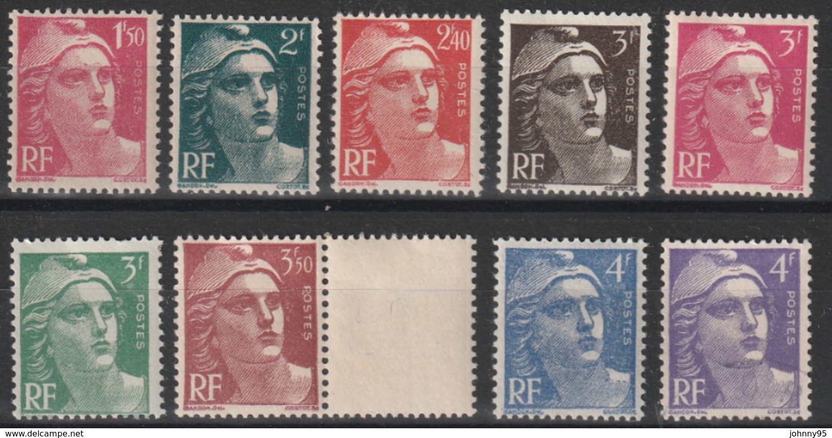 Année 1945/47 - N° 712 à 724 - Marianne De Gandon - 19 Valeurs - Neufs Cote 16 € - 1945-54 Marianne De Gandon