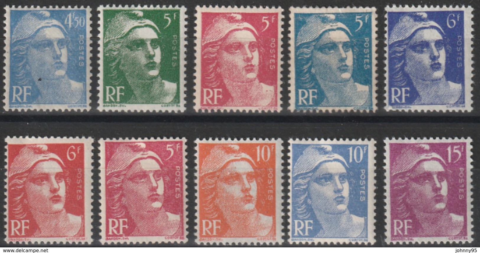 Année 1945/47 - N° 712 à 724 - Marianne De Gandon - 19 Valeurs - Neufs Cote 16 € - 1945-54 Maríanne De Gandon