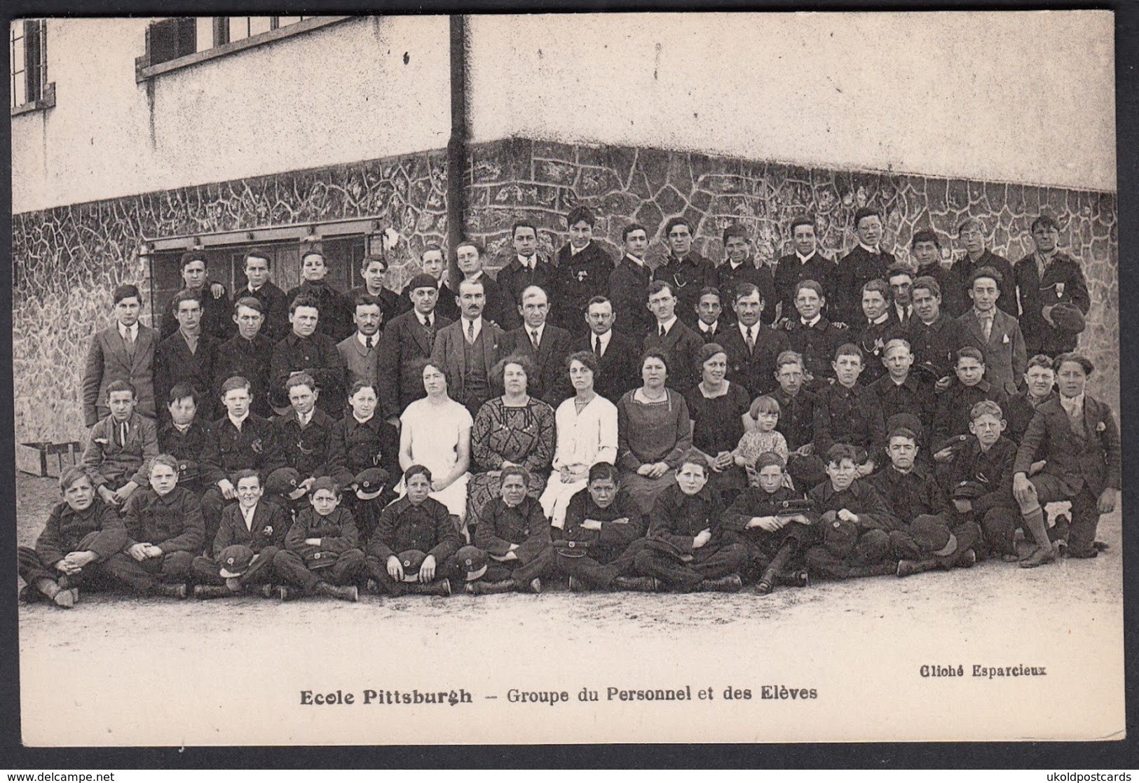 CPA - 77, CHAMPAGNE SUR SEINE, Ecole Pittsburgh, Group Du Personnel Et Des Eleves - Champagne Sur Seine