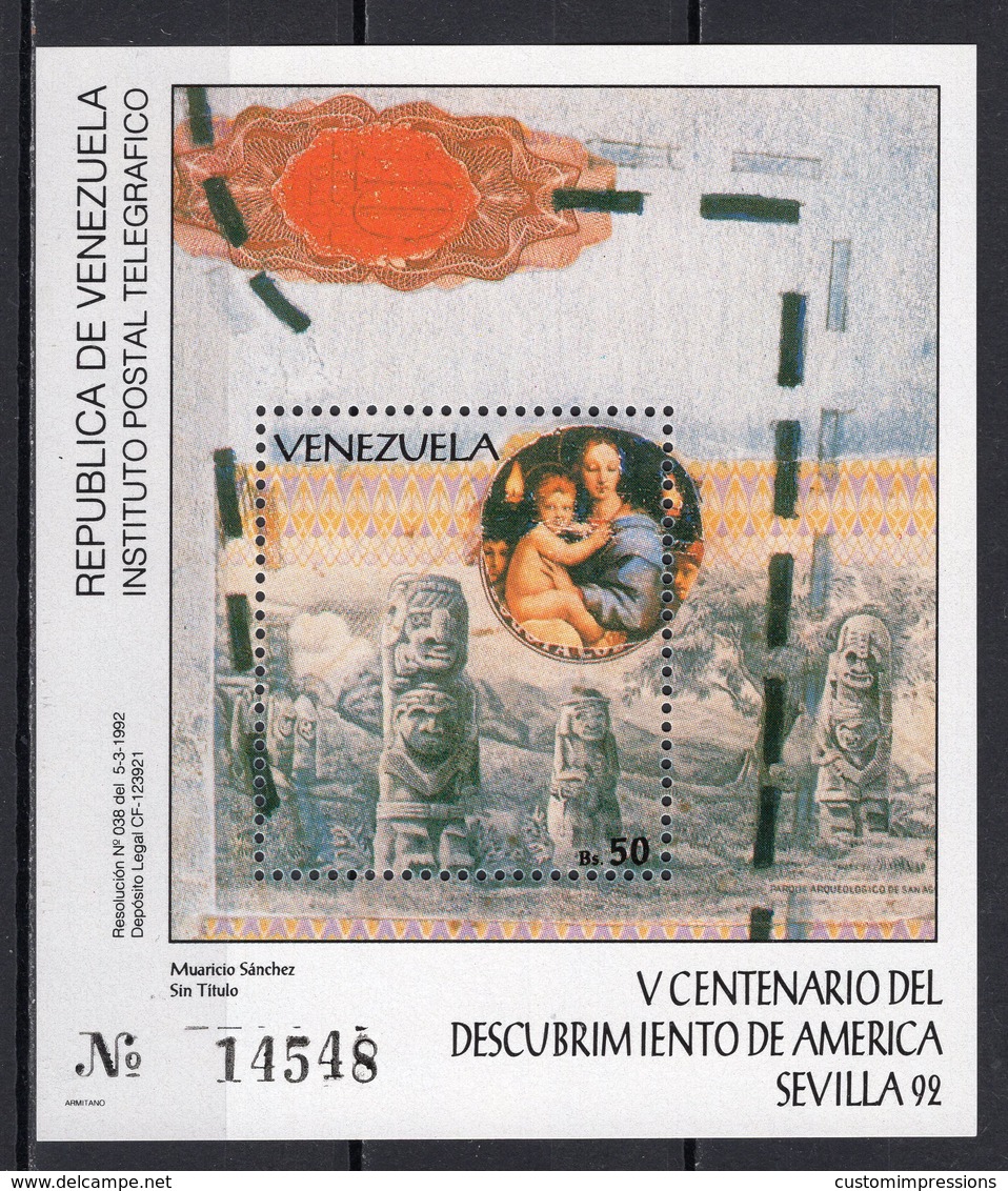 VENEZUELA - 1992 SEVILLE WORLD FAIR  M1124B - 1992 – Siviglia (Spagna)
