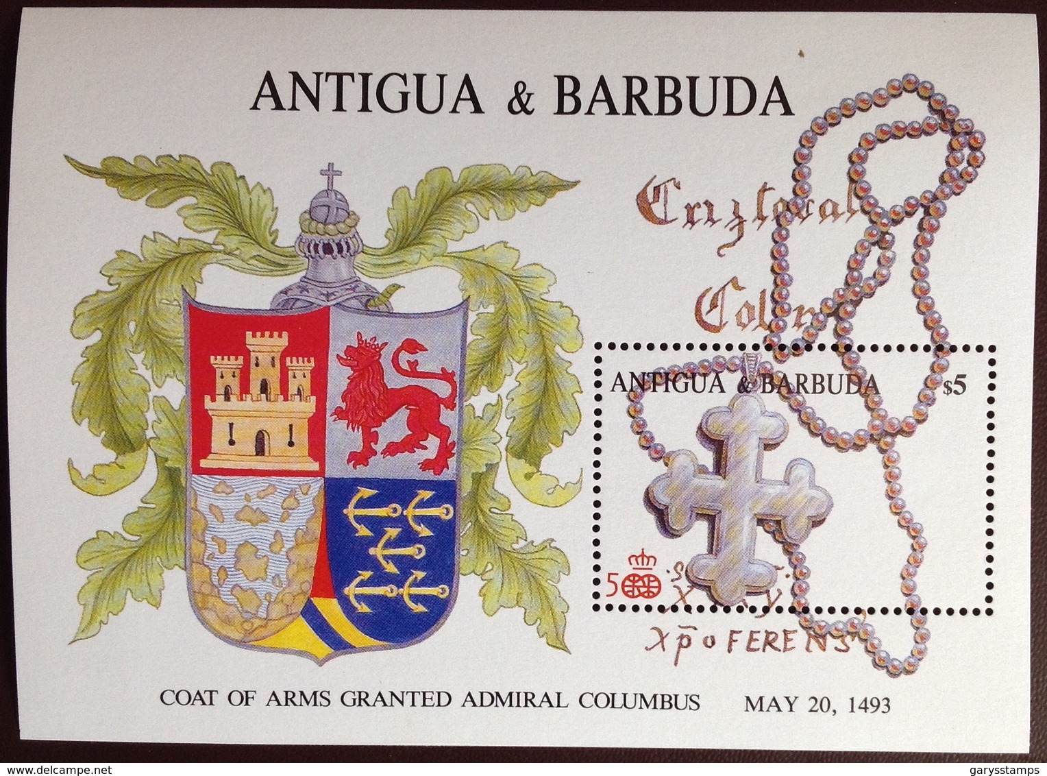 Antigua 1988 Columbus Minisheet MNH - Antigua And Barbuda (1981-...)