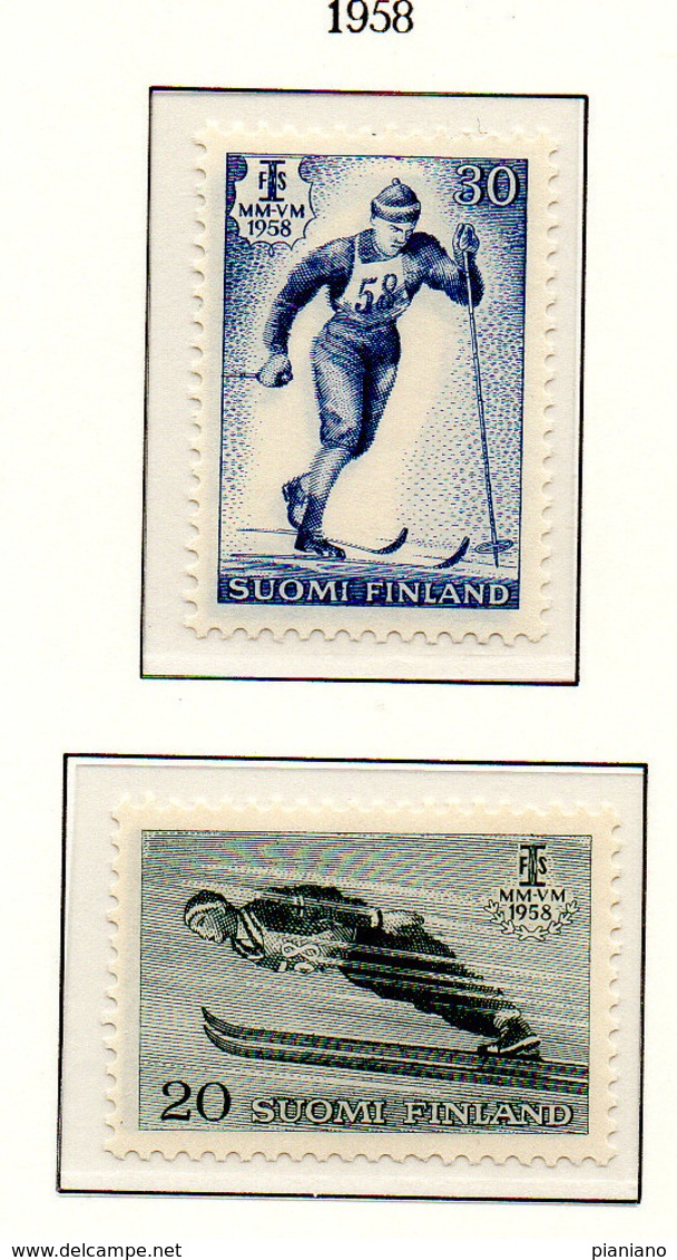 PIA - FINLANDIA  - 1958 : Campionato Mondiale Di Sci Nordico A Lahti - (Yv 469-70) - Sci