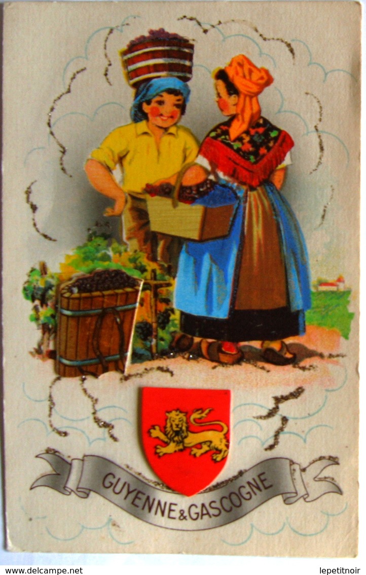 Guyenne & Gascogne Costume Régional Folklore Vigne Raisin Ecusson 1960 - Vestuarios