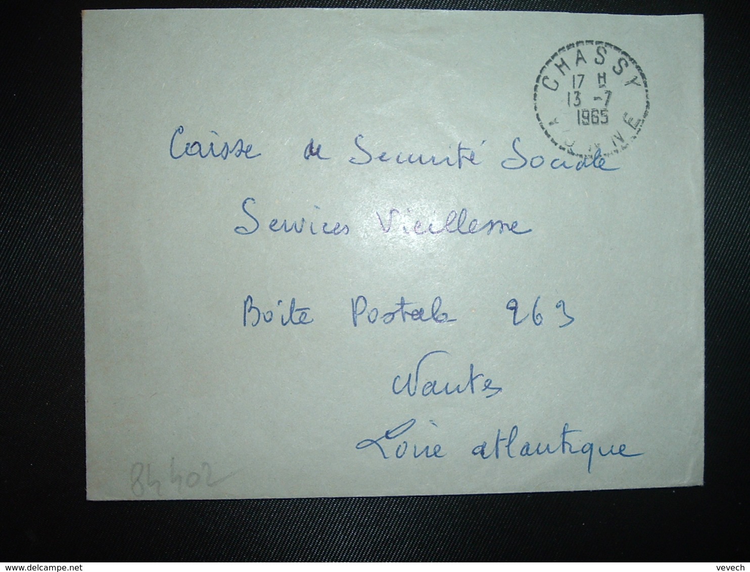 LETTRE OBL. Tiretée 13-7 1965 CHASSY YONNE (89) - Cachets Manuels