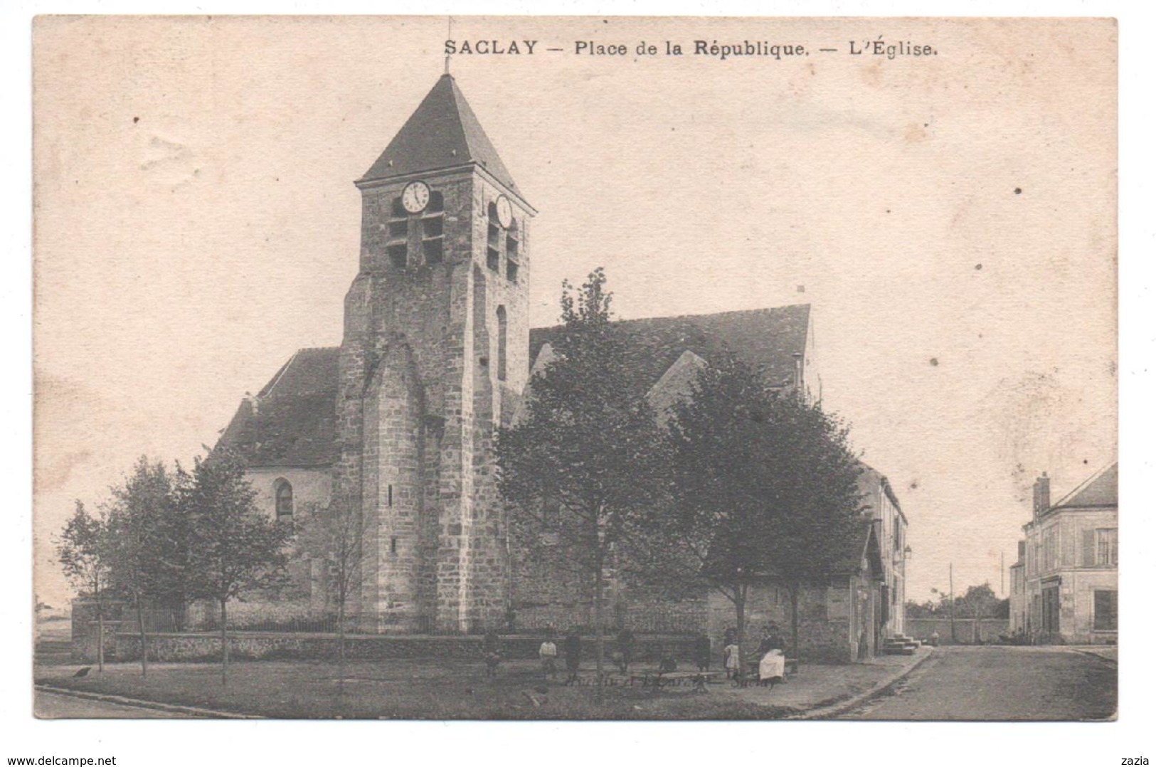 91.286/  SACLAY - Place De La République - L'église - Saclay