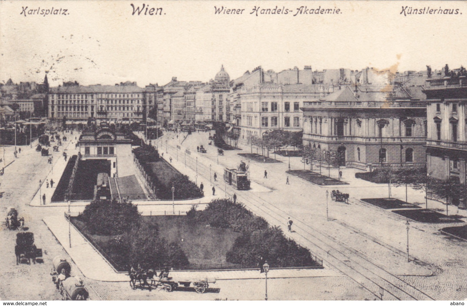 Wien 1: Karlsplatz Mit Handelsakademie Und Künstlerhaus 1907 !!! - Altri & Non Classificati