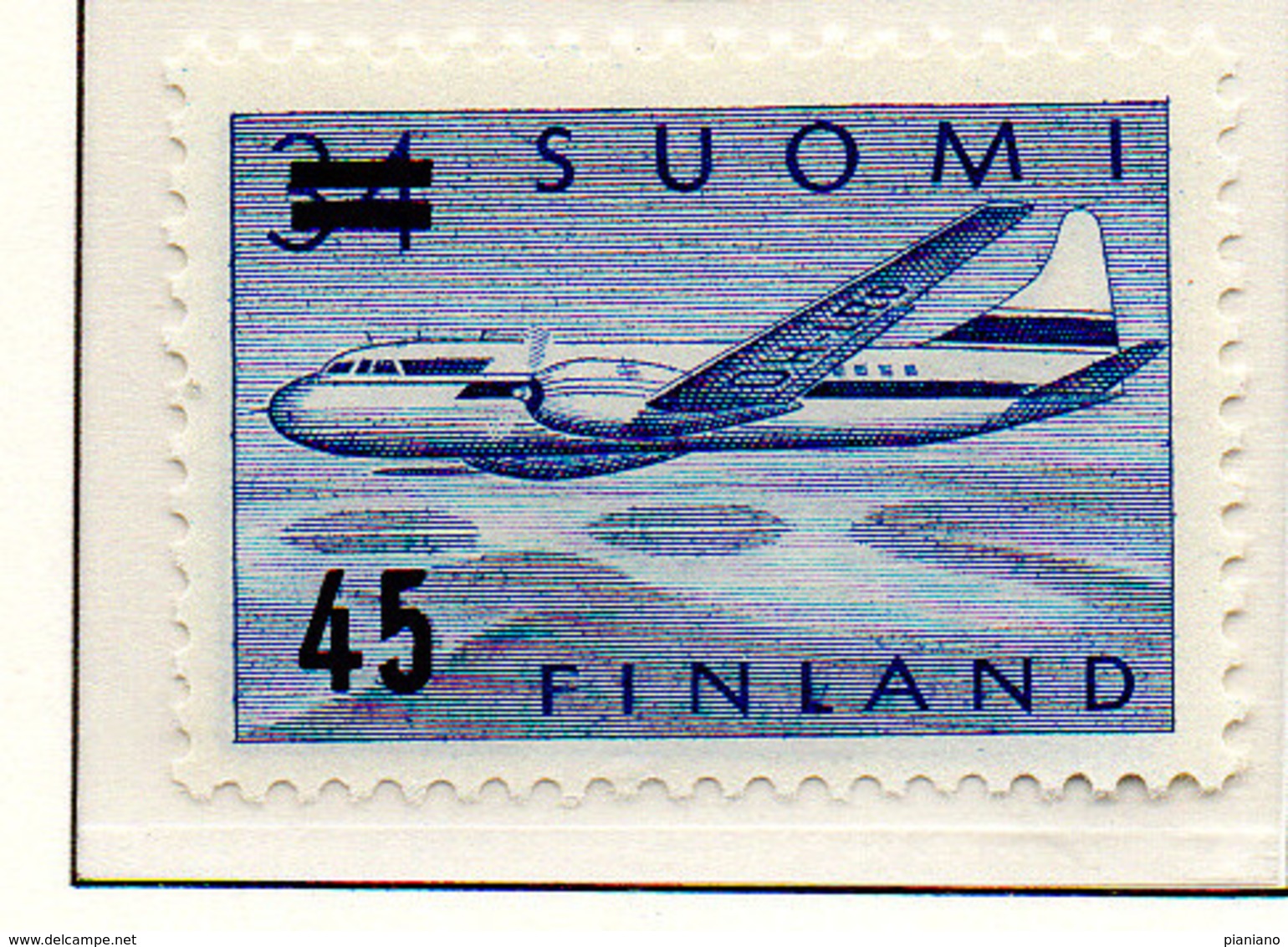 PIA - FINLANDIA - 1959  : Aereo In Volo - Convair 440 - Francobollo Precedente Sovrastampato -   (Yv P.A. 7 ) - Neufs