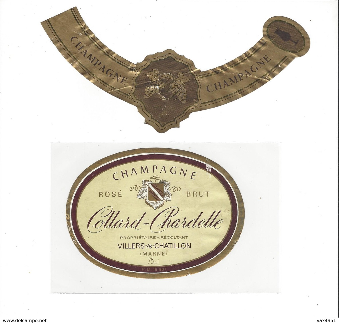 ETIQUETTE CHAMPAGNE COLLARD CHARDELLE A VILLERS SOUS CHATILLON  ***   RARE A SAISIR ****** - Champagne