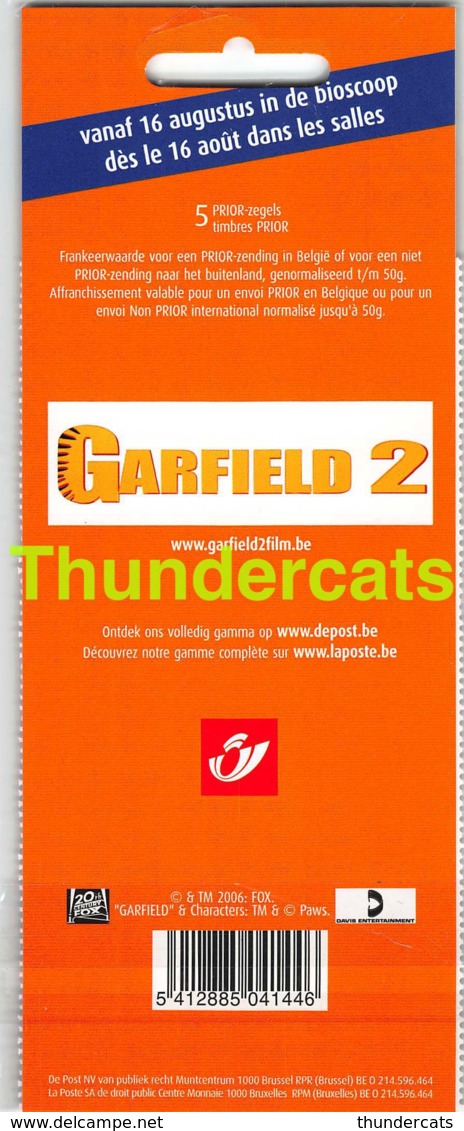 DUOSTAMP  GARFIELD 2 THE MOVIE - Andere & Zonder Classificatie