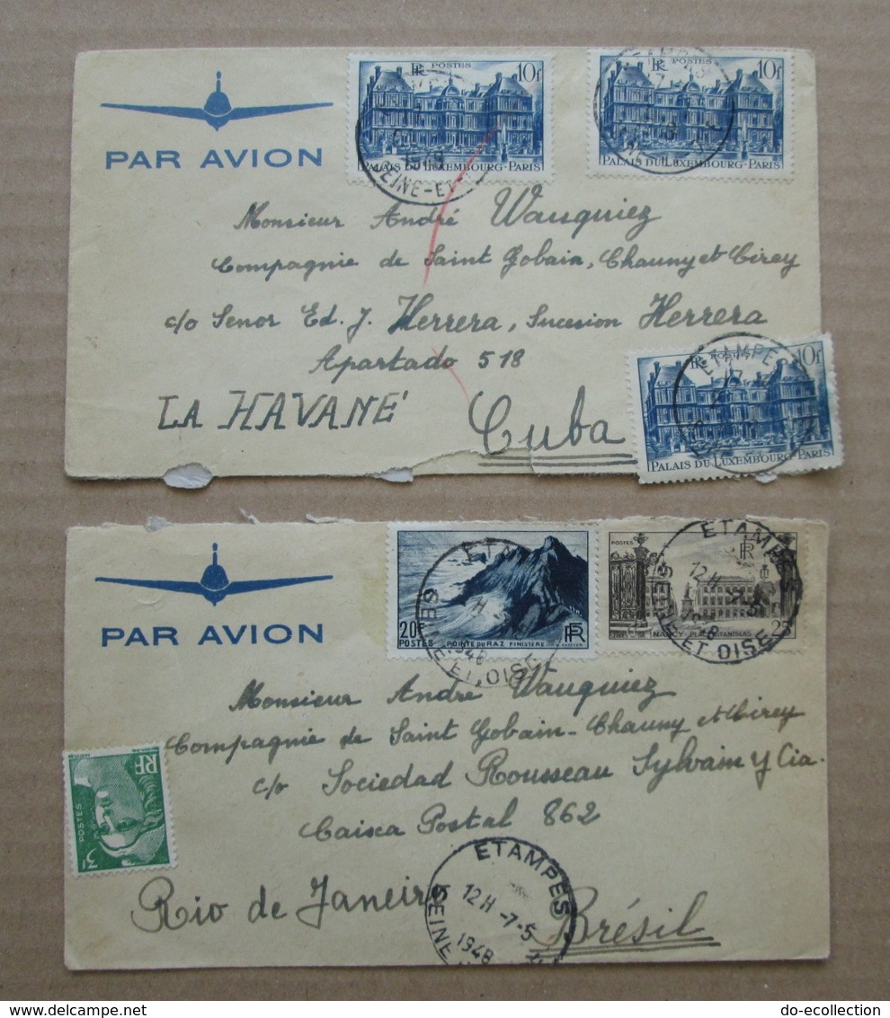 FRANCE Lot 46 Lettres 1917-1967 Vers Niger Brésil Cuba Martinique Pérou Chili Guatemala Argentine Mexique Belgique Etc - Autres & Non Classés