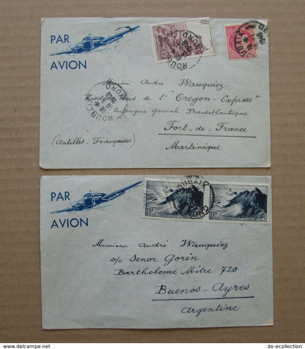 FRANCE lot 46 lettres 1917-1967 vers Niger Brésil Cuba Martinique Pérou Chili Guatemala Argentine Mexique Belgique etc