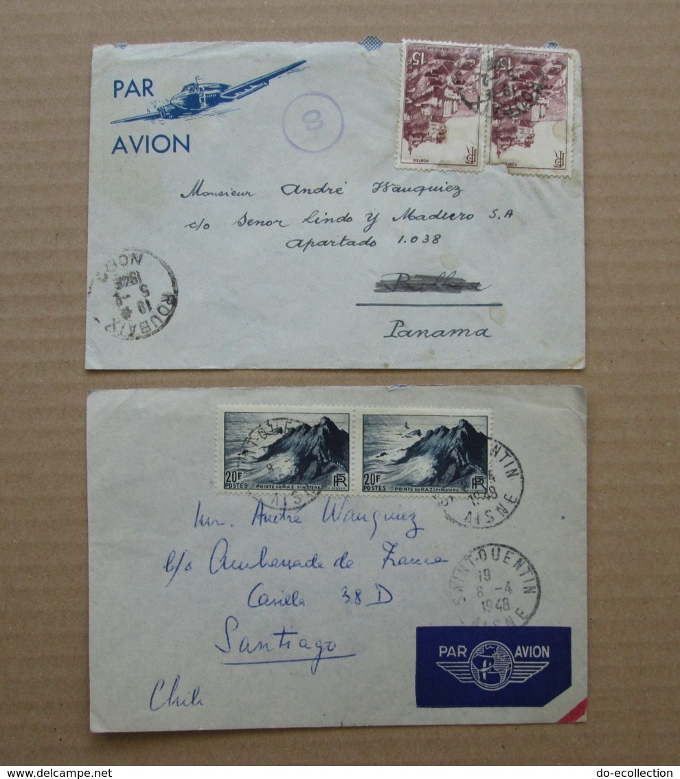 FRANCE lot 46 lettres 1917-1967 vers Niger Brésil Cuba Martinique Pérou Chili Guatemala Argentine Mexique Belgique etc