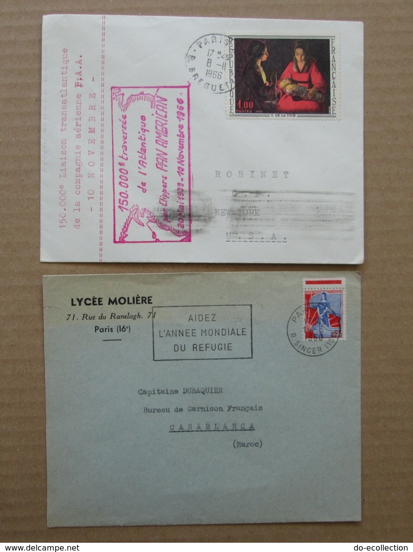 FRANCE lot 46 lettres 1917-1967 vers Niger Brésil Cuba Martinique Pérou Chili Guatemala Argentine Mexique Belgique etc