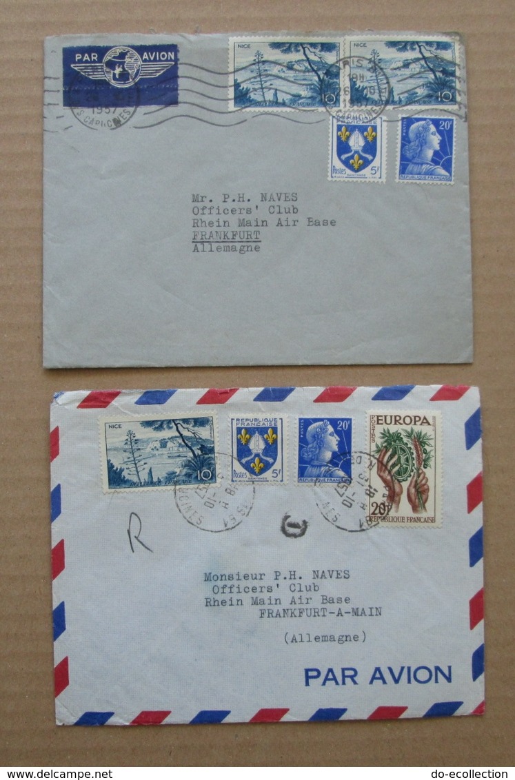 FRANCE lot 46 lettres 1917-1967 vers Niger Brésil Cuba Martinique Pérou Chili Guatemala Argentine Mexique Belgique etc