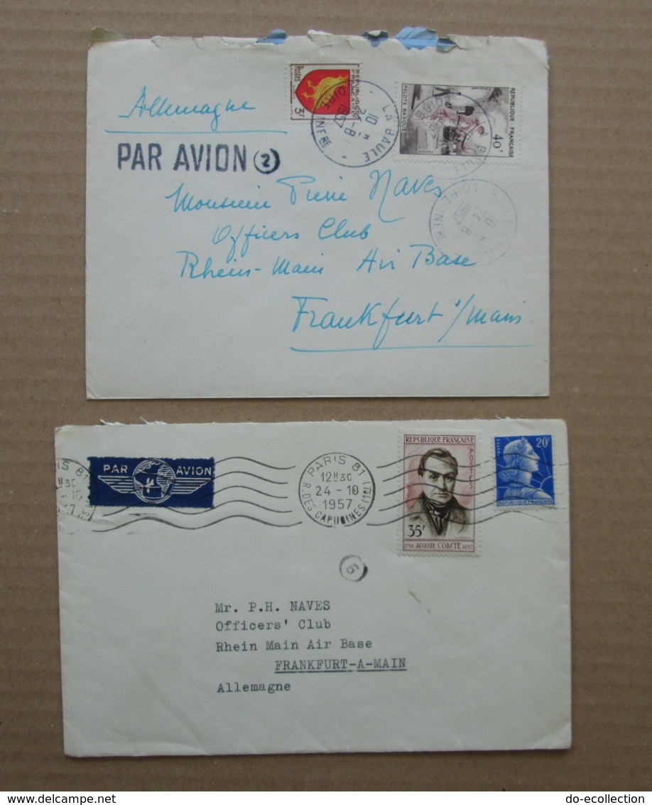 FRANCE lot 46 lettres 1917-1967 vers Niger Brésil Cuba Martinique Pérou Chili Guatemala Argentine Mexique Belgique etc