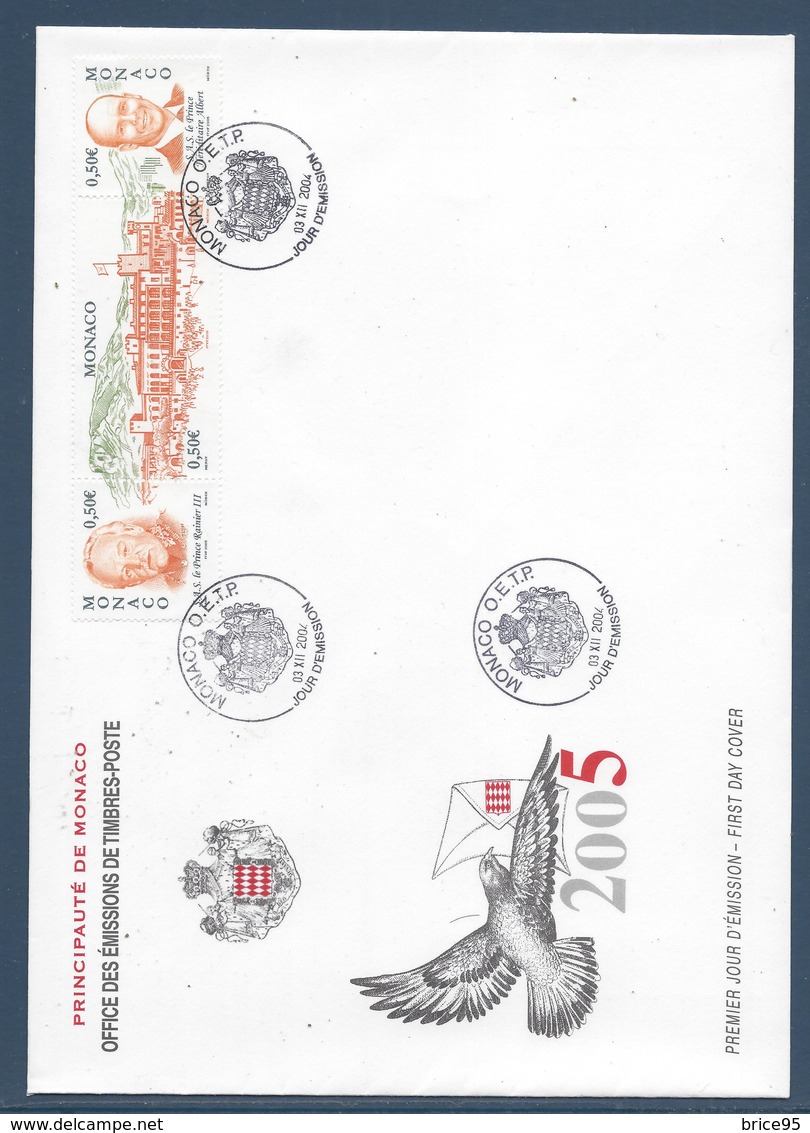 Monaco FDC - Premier Jour - YT N° 2467 à 2469 - Grand Format - Palais Princier - 2005 - FDC