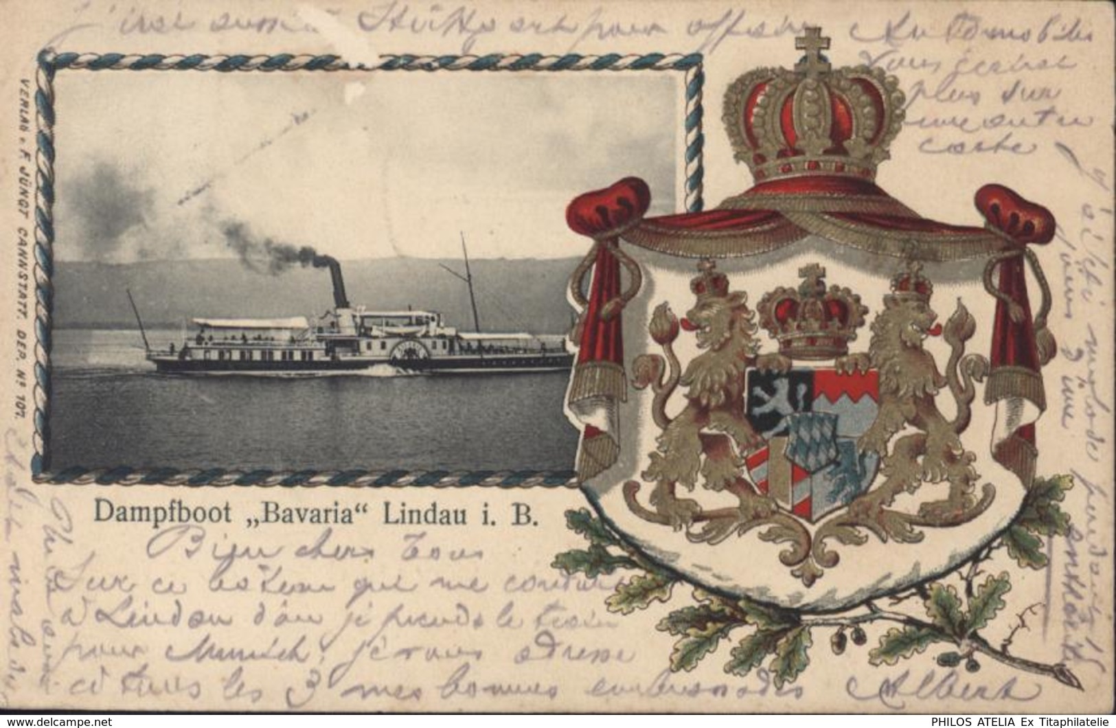 YT Helvetia 60 Cachet Lindau I Bodensee 26 Nov 02 Cachet Schiff?? CAD Lindau Bodensee 26 Nov 02 CPA Damfboot Bavaria - Cartas & Documentos