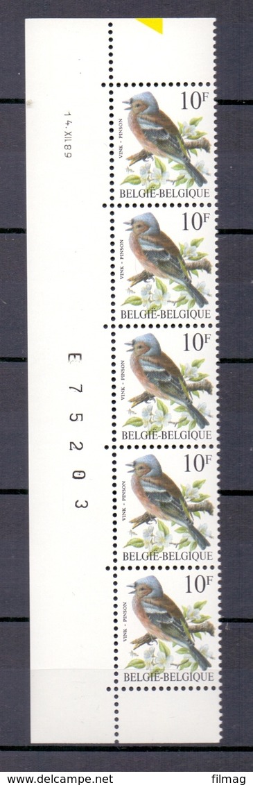 2351 VINK DATUMSTRIP 14XII89 POSTFRIS** A273 - 1985-.. Oiseaux (Buzin)