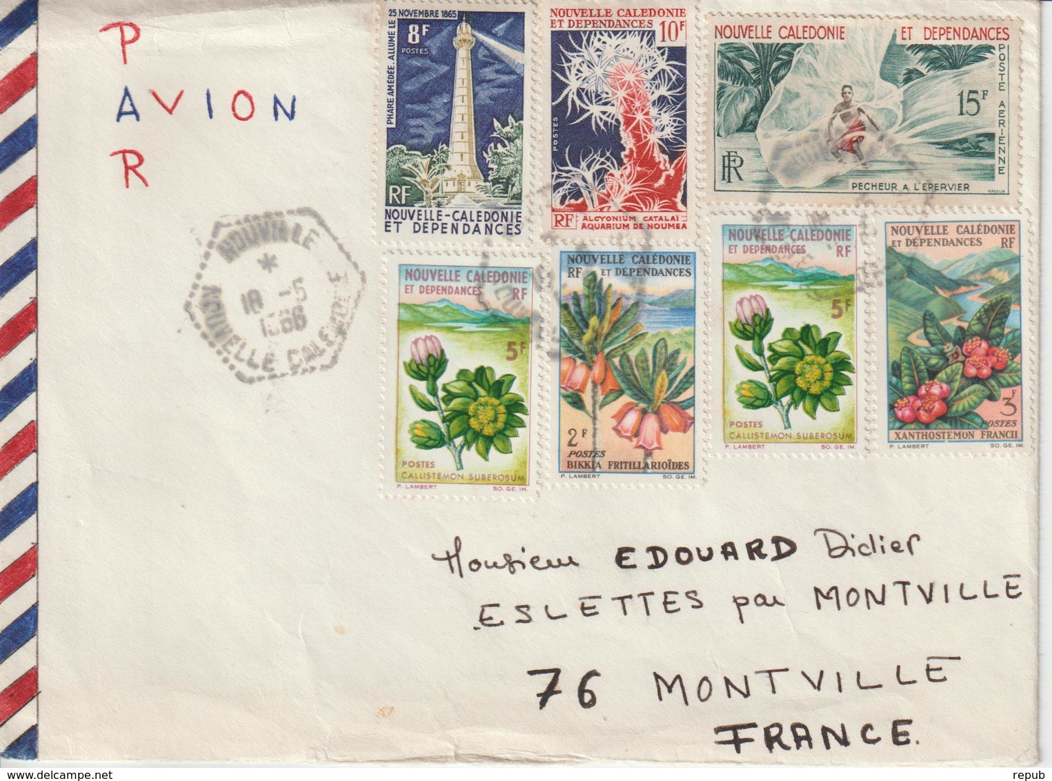 Nouvelle Calédonie 1966 Lettre Pour La France Oblit. Nouville - Briefe U. Dokumente