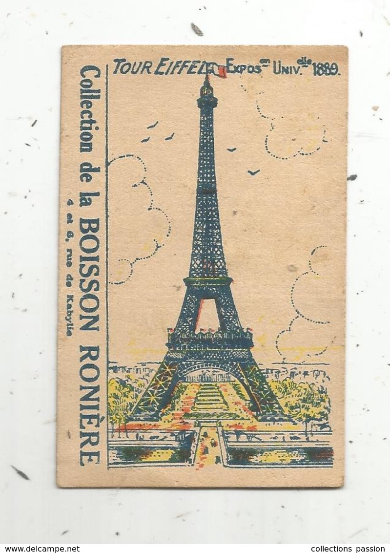 Chromo, Collection De La Boisson RONIERE , Tour Eiffel , 2 Scans - Other & Unclassified