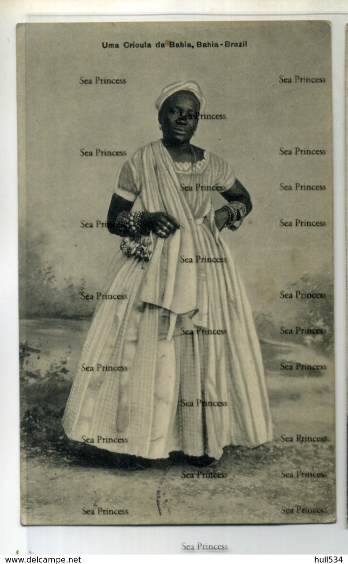 Brazil Salvador De Bahia Uma Crioula Da Bahia Creole Native 1900s Postcard Mello & Filhos - Salvador De Bahia