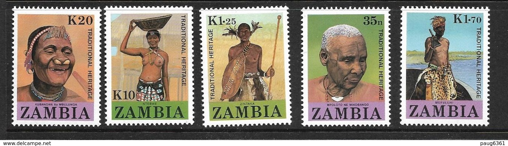 ZAMBIE 1987 HERITAGE CULTUREL  YVERT N°424/28 NEUF MNH** - Zambie (1965-...)