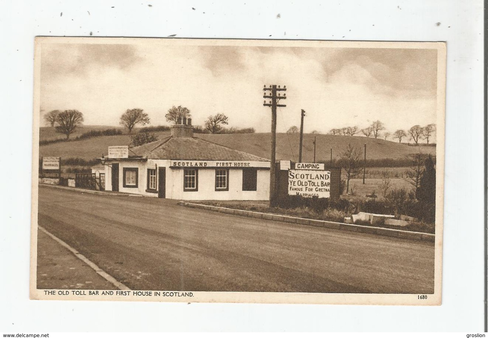 THE OLD TOLL BAR AND FIRST HOUSE IN SCOTLAND AND CAMPING FAMOUS FOR GRETNA MARRIAGES 1680 - Dumfriesshire