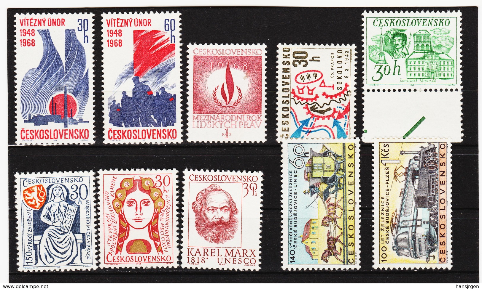 Post304 TSCHECHOSLOWAKEI CSSR 1968 MICHL 1770/77 + 1806/07 ** Postfrisch SIEHE ABBILDUNG - Ungebraucht