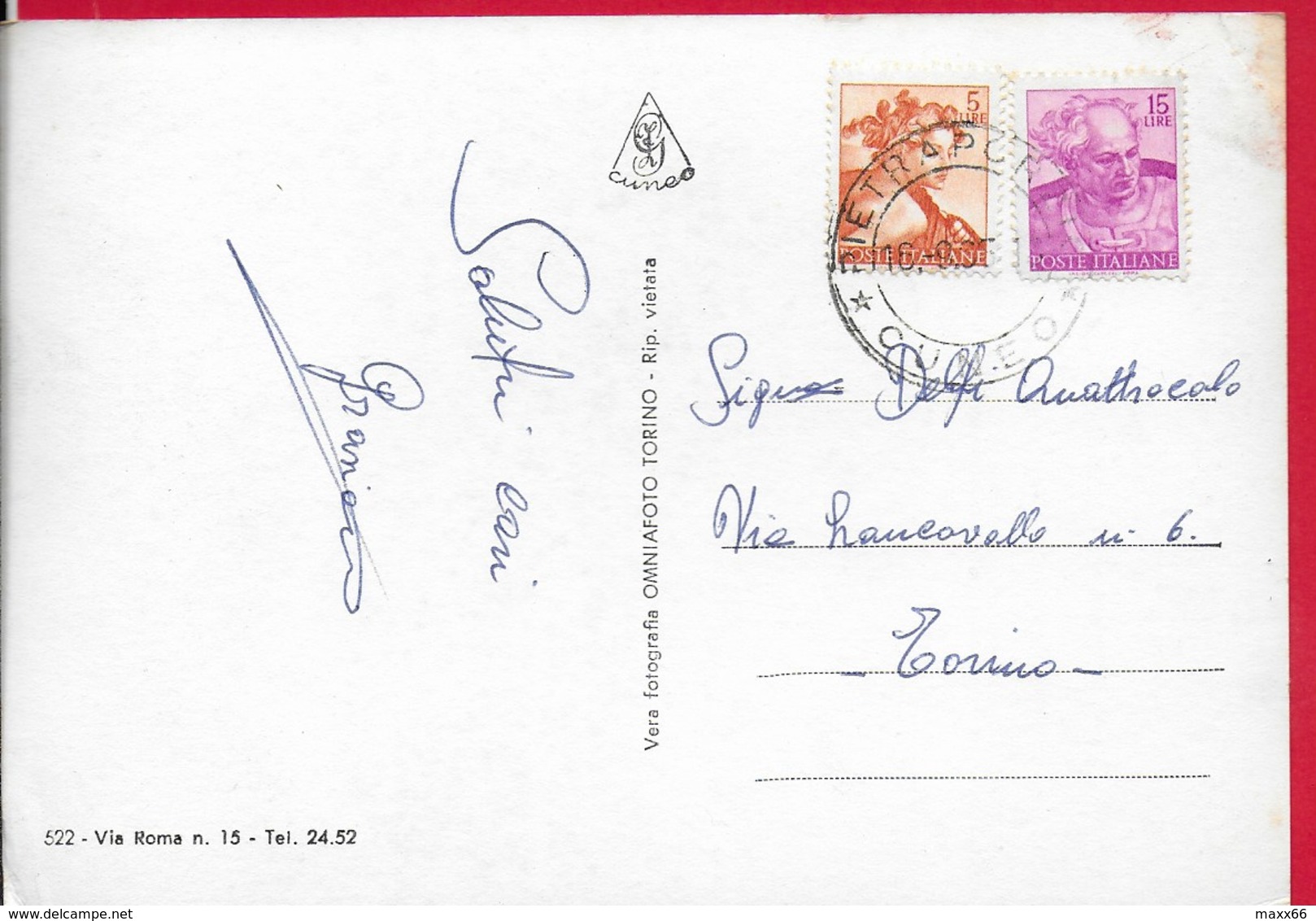 CARTOLINA VG ITALIA - COLLE MADDALENA (CN) - Confine - Valle Stura - 10 X 15 - ANN. 1965 - Cuneo