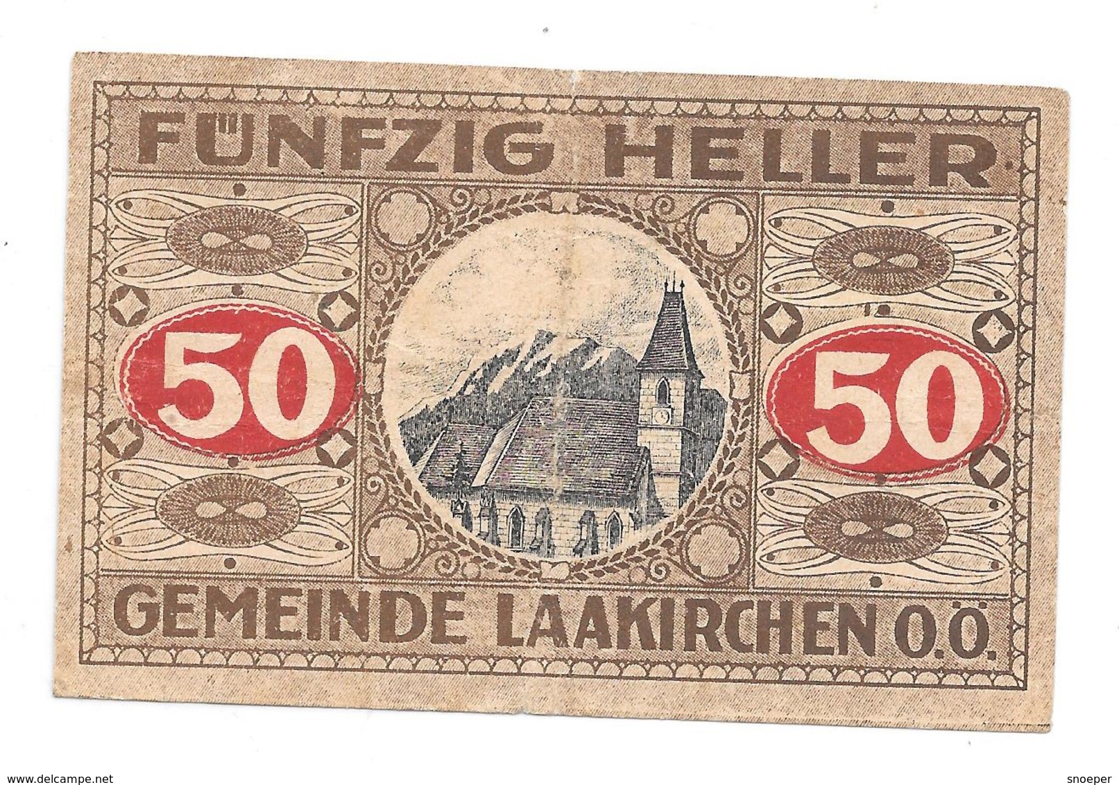 **notgeld Laakirchen 50 Heller - Austria