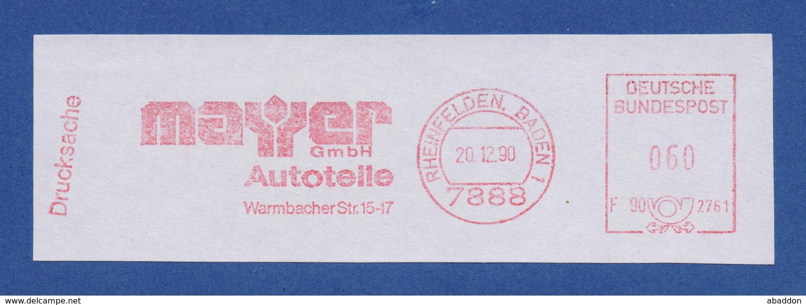 BRD ASF - RHEINFELDEN, Mayer GmbH - Autoteile 20.12.90 - Sonstige & Ohne Zuordnung