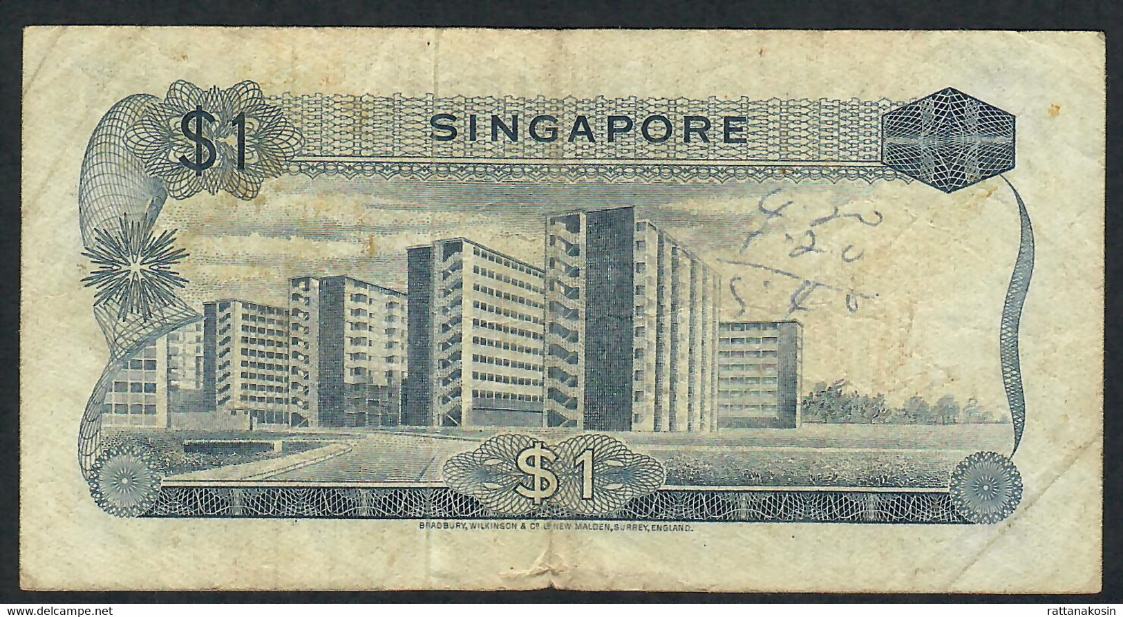 SINGAPORE P1c 1 DOLLAR 1967 #B/89 FINE NO P.h. - Singapur