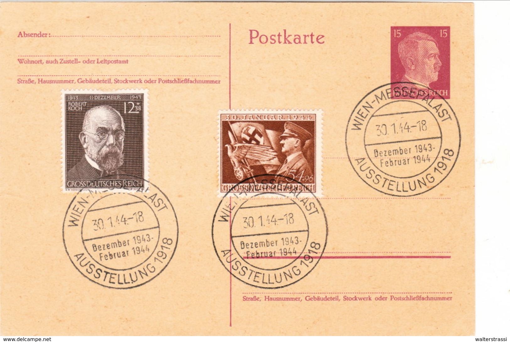 III. Reich, Postkarte, Stempel : Wien - Messepalast 1944 - Covers & Documents