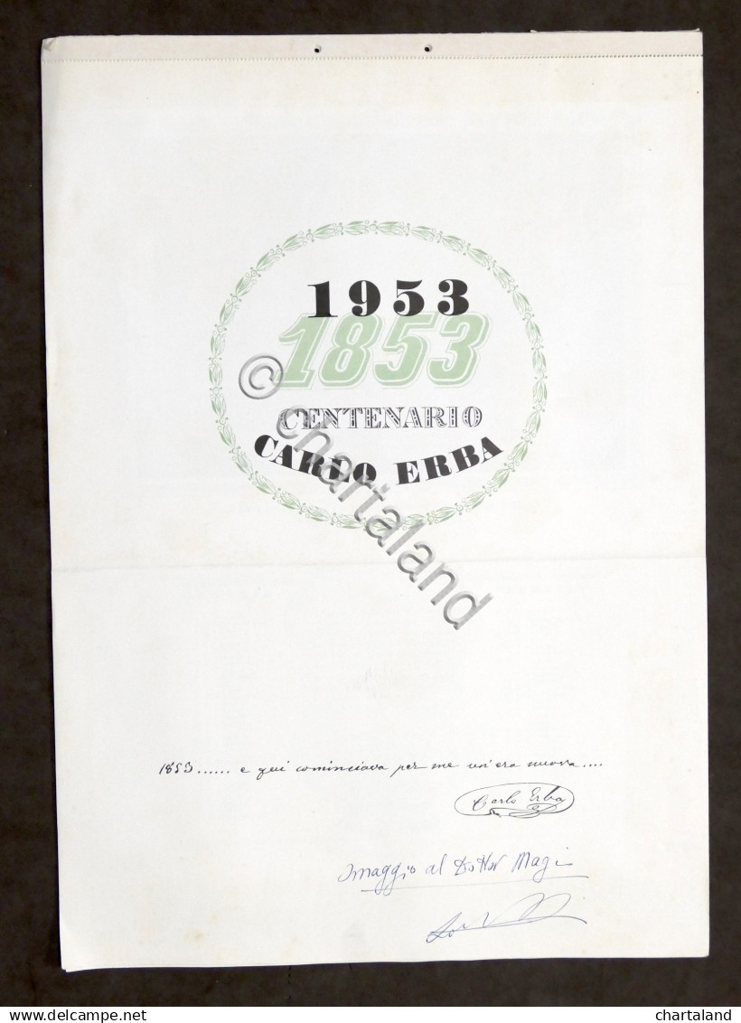 Collezionismo Farmaceutica - Calendario Carlo Erba - Centenario 1853 - 1953 - Altri & Non Classificati