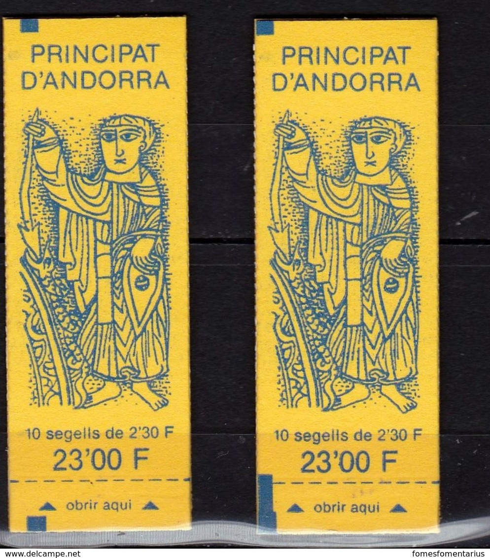 Principat D' Andorra 2 Carnets Neuf** N° 3 Non Ouverts 1990 - Cuadernillos