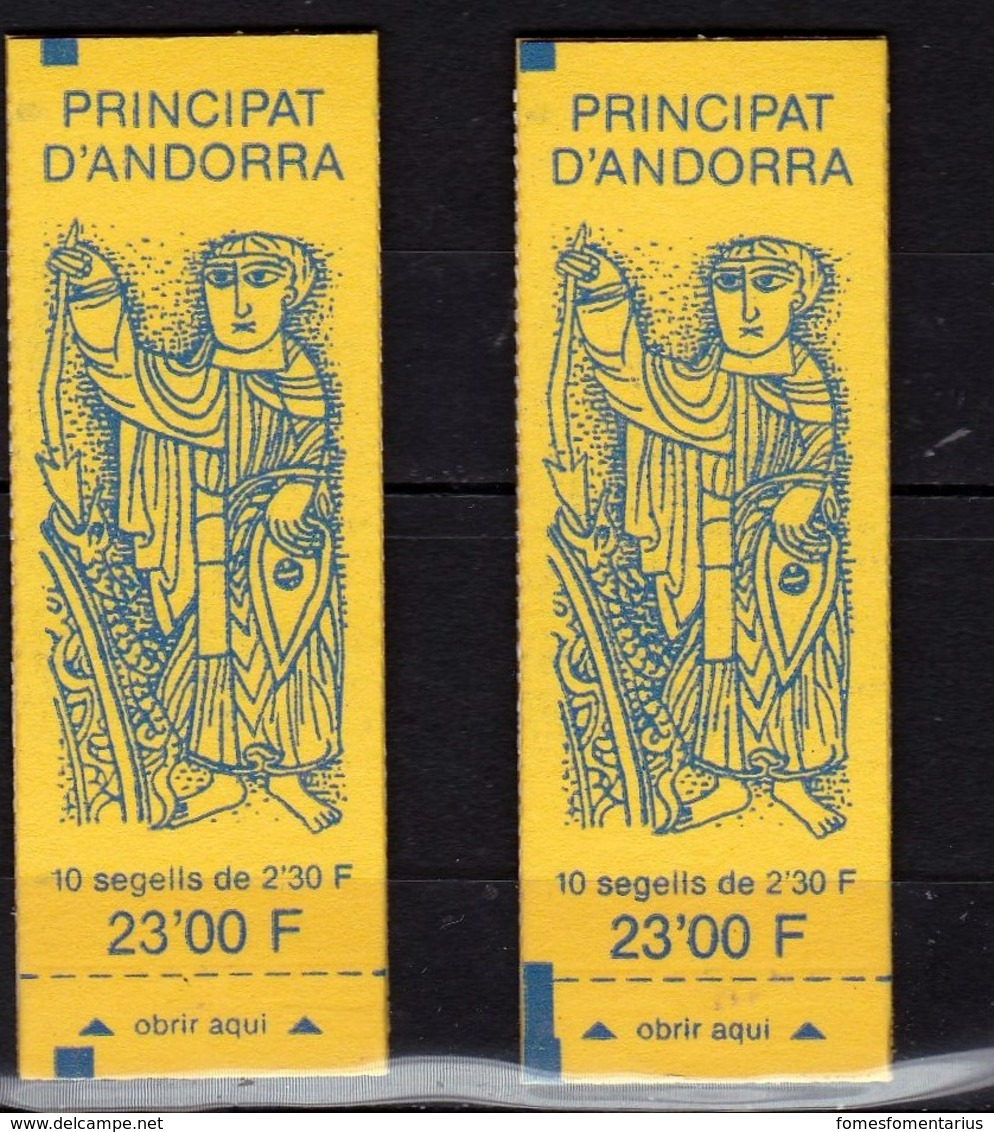 Principat D' Andorra 2 Carnets Neuf** N° 3 Non Ouverts 1990 - Markenheftchen