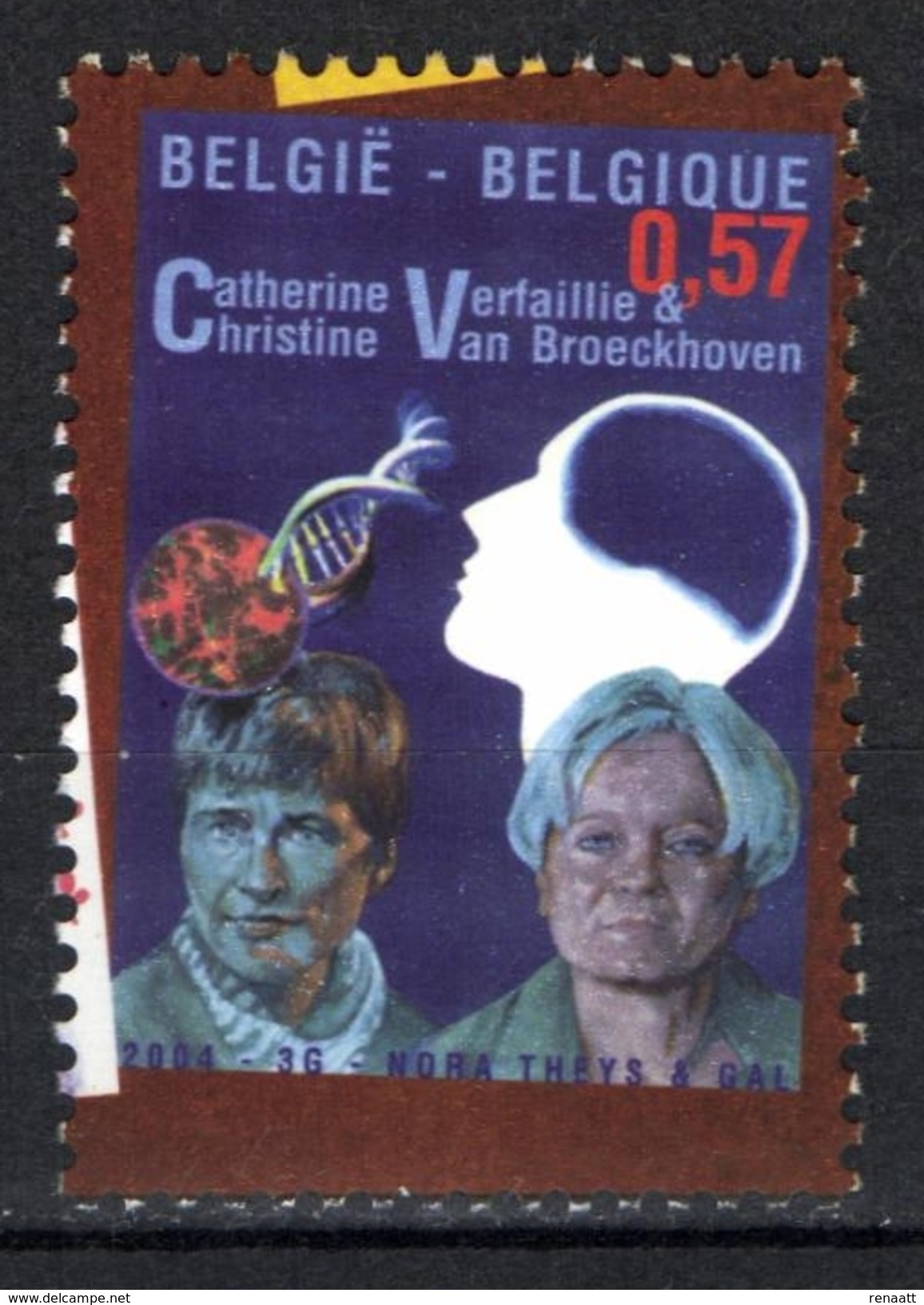 Belgium 2004 Mi. 3290 MNH, C. Verfaillie, Christine Van Broeckhoven, Doctor, Molecular Biology, Alzheimer Research - Médecine