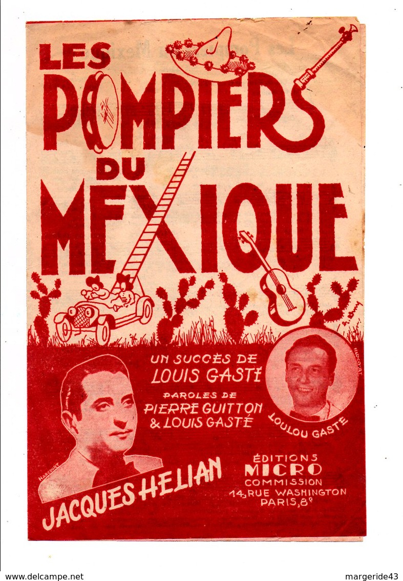 PARTITION LES POMPIERS DU MEXIQUE LOUIS GASTé ET PIERRE GUITTON / LOUIS GASTé - Partitions Musicales Anciennes