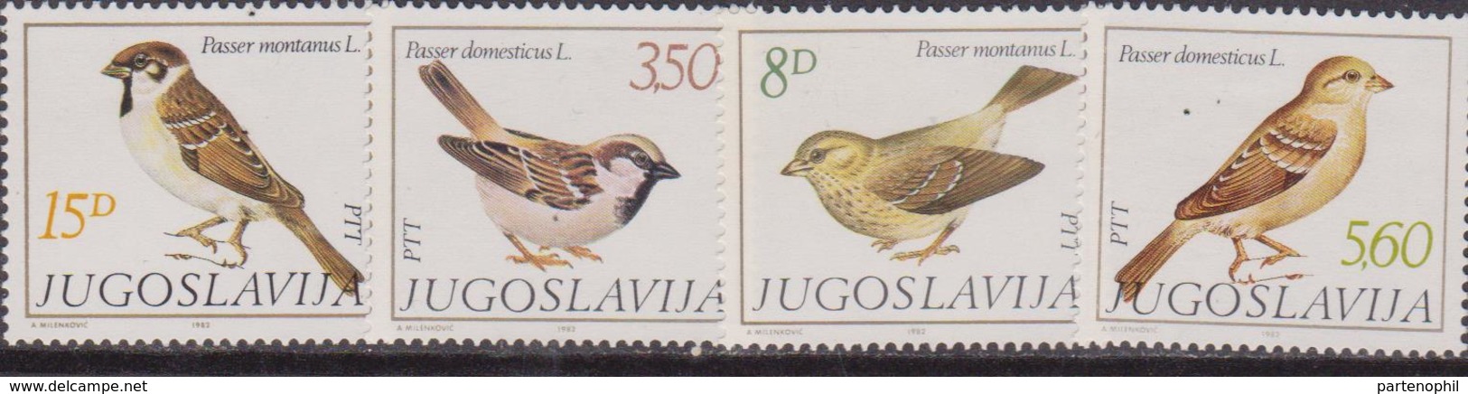 Jugoslavia  - 1982 Uccelli Birds Set MNH - Nuovi