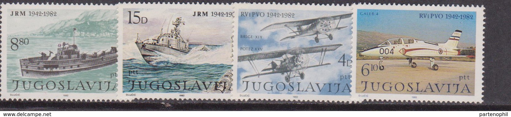 Jugoslavia  - 1982 Ships Airplane Set MNH - Nuovi