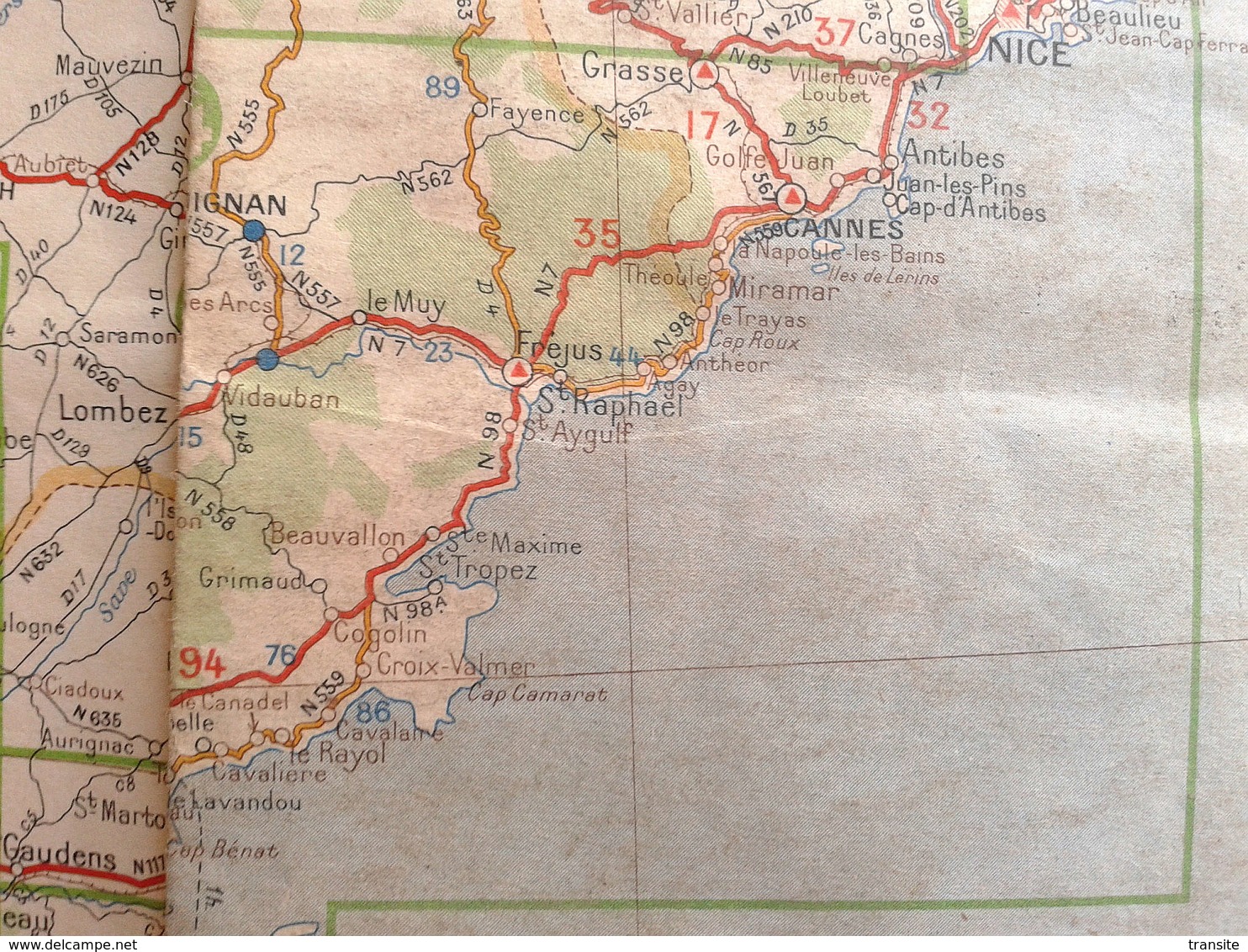 Carte Routiere 1947 MICHELIN 99  Grandes Routes Du Sud De La France - Cartes Routières