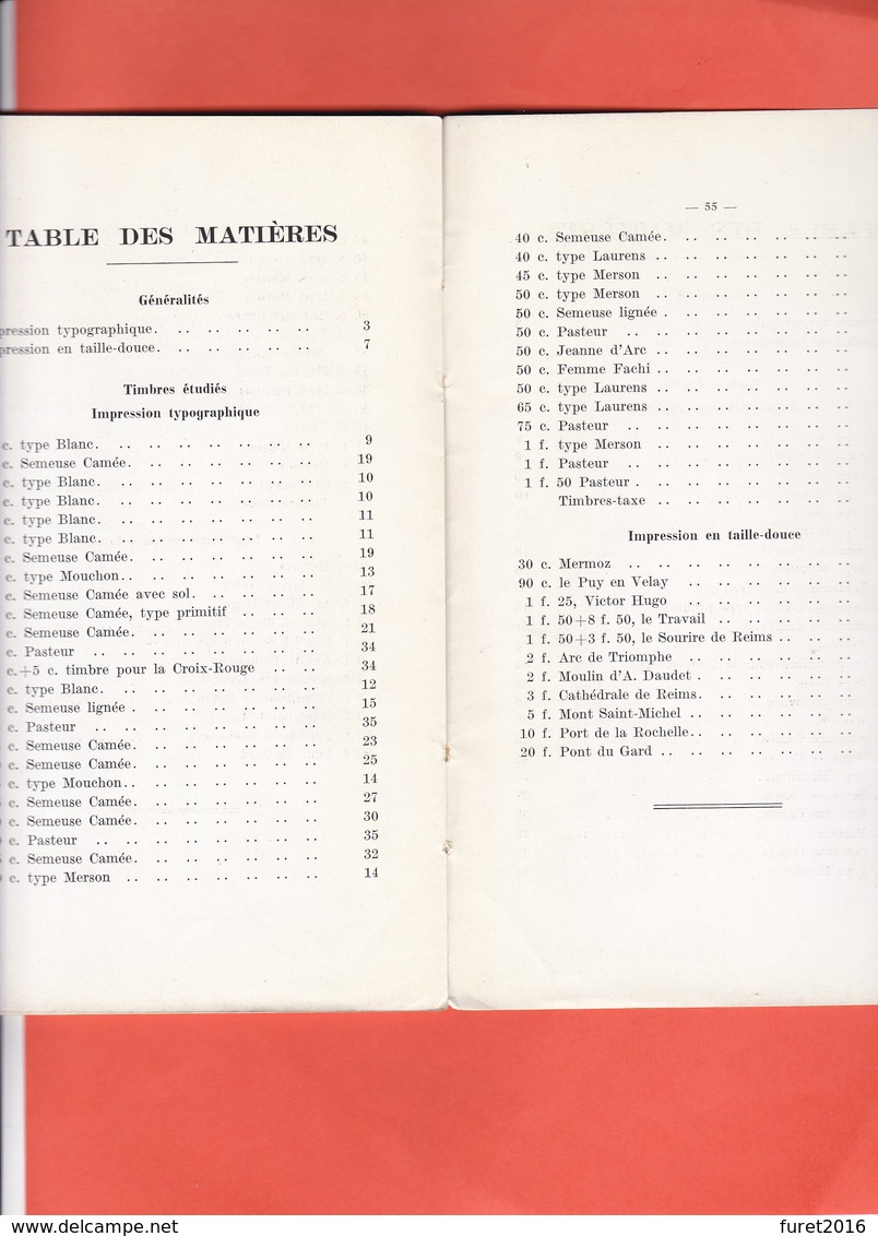 LES TYPES DES TIMBRES DE FRANCE Par Le Baron De Vinck De Winnezeele  55 Pages  120 Grammes Paypal OK - Guides & Manuels