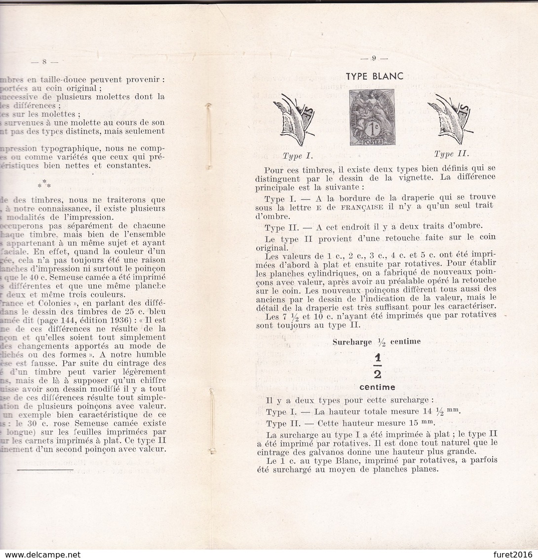 LES TYPES DES TIMBRES DE FRANCE Par Le Baron De Vinck De Winnezeele  55 Pages  120 Grammes Paypal OK - Handbücher