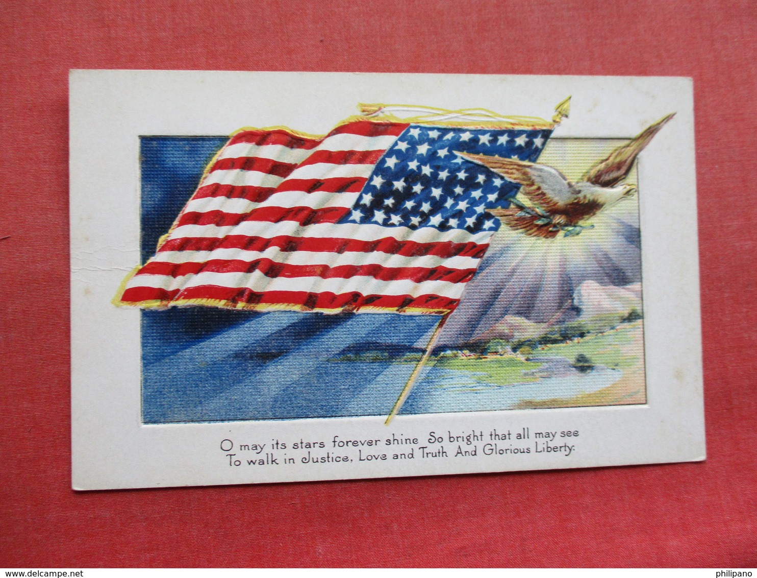 Patriotic US Flag Embossed     Ref 3351 - Patriotic