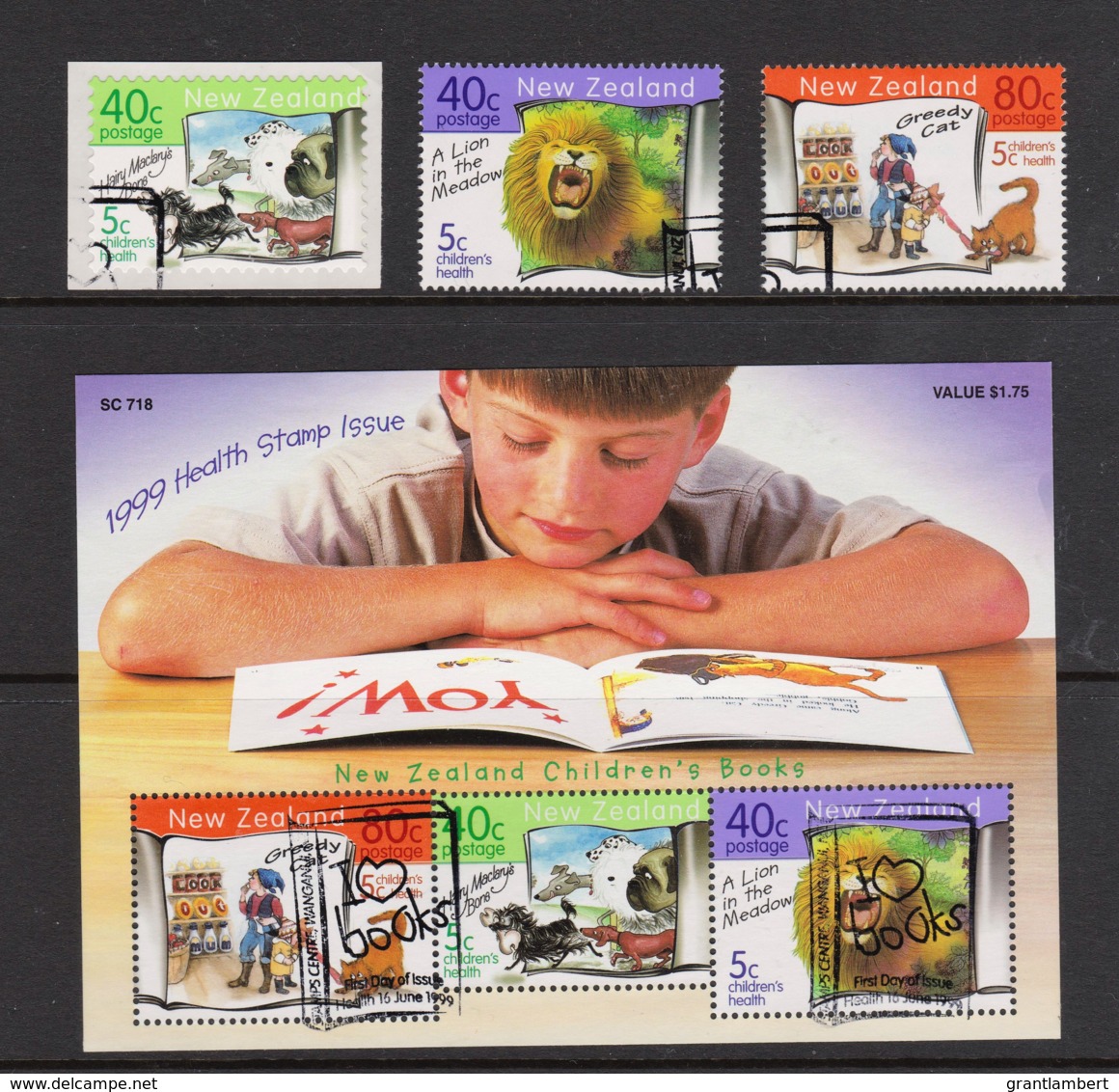 New Zealand 1999 Health Stamps Set Of 3 + Miniature Sheet Used - Used Stamps