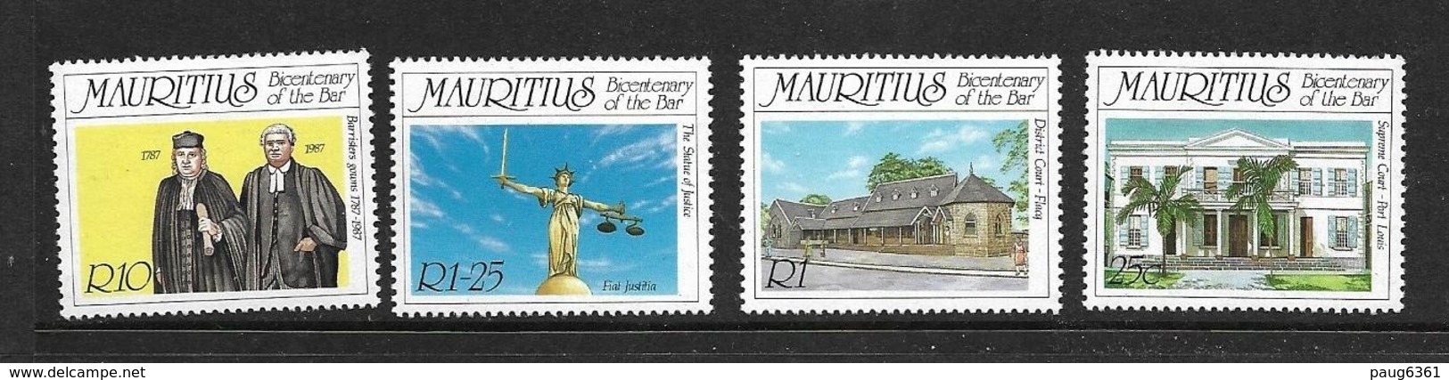 ILE MAURICE 1987 COUR DE JUSTICE  YVERT N°672/75 NEUF MNH** - Maurice (1968-...)