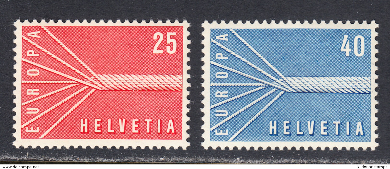 Switzerland 1957 Europa, Mint No Hinge, Sc# 363-364, Yt 595-596, Mi 646-647 - Unused Stamps